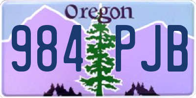 OR license plate 984PJB