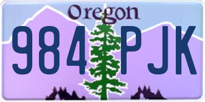 OR license plate 984PJK