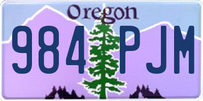 OR license plate 984PJM