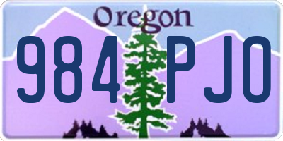 OR license plate 984PJO