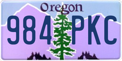 OR license plate 984PKC