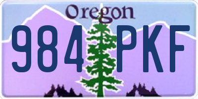 OR license plate 984PKF