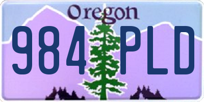 OR license plate 984PLD