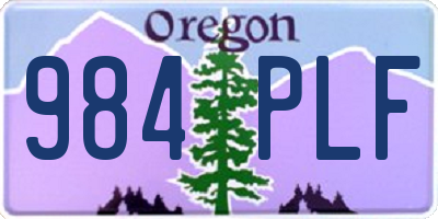 OR license plate 984PLF
