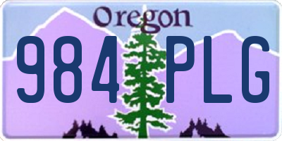 OR license plate 984PLG