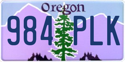 OR license plate 984PLK