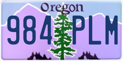 OR license plate 984PLM