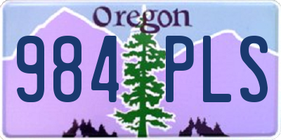 OR license plate 984PLS