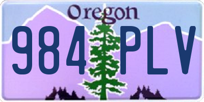 OR license plate 984PLV