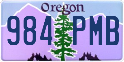 OR license plate 984PMB