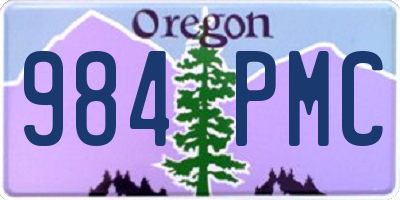 OR license plate 984PMC