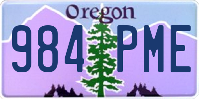 OR license plate 984PME