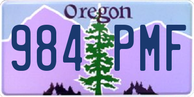 OR license plate 984PMF