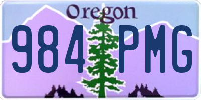 OR license plate 984PMG