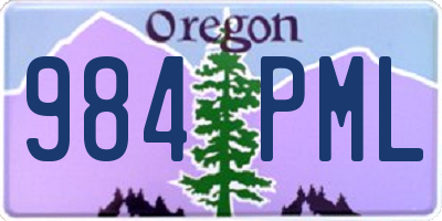 OR license plate 984PML