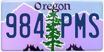 OR license plate 984PMS