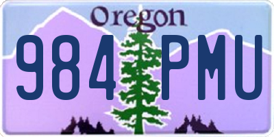OR license plate 984PMU