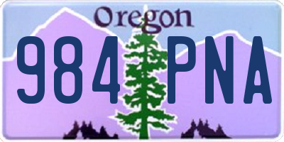 OR license plate 984PNA