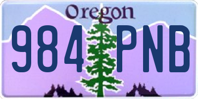 OR license plate 984PNB