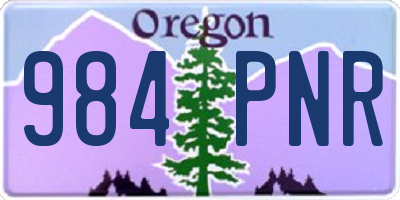 OR license plate 984PNR