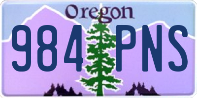 OR license plate 984PNS