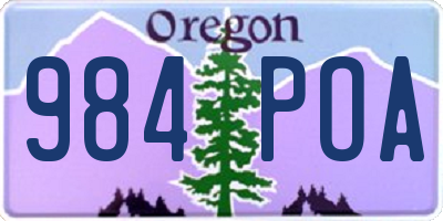 OR license plate 984POA