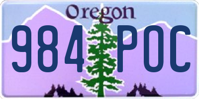 OR license plate 984POC