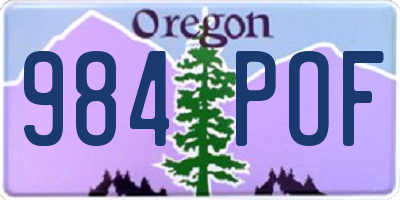OR license plate 984POF