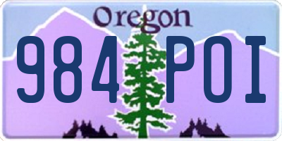 OR license plate 984POI