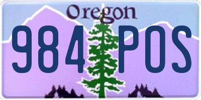 OR license plate 984POS