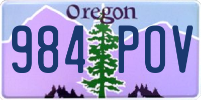 OR license plate 984POV