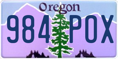 OR license plate 984POX