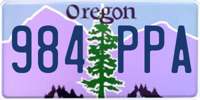 OR license plate 984PPA