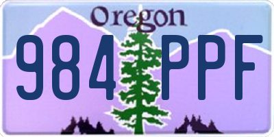 OR license plate 984PPF
