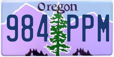 OR license plate 984PPM