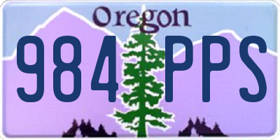 OR license plate 984PPS