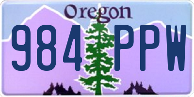 OR license plate 984PPW