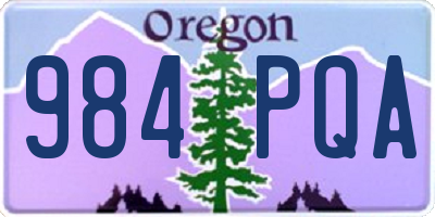 OR license plate 984PQA
