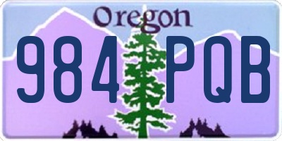 OR license plate 984PQB