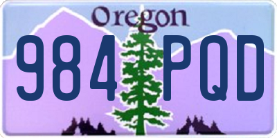 OR license plate 984PQD