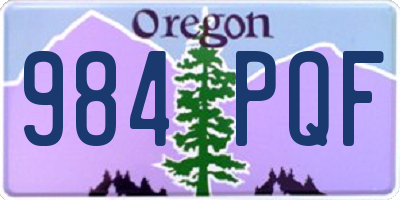 OR license plate 984PQF