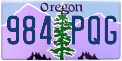 OR license plate 984PQG