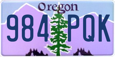 OR license plate 984PQK