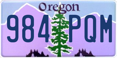 OR license plate 984PQM