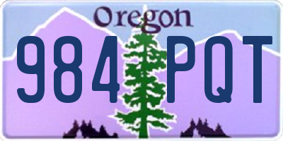 OR license plate 984PQT