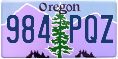 OR license plate 984PQZ