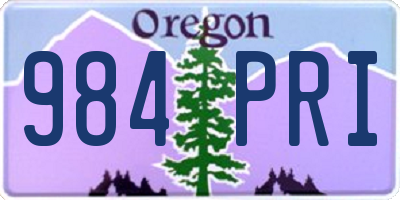 OR license plate 984PRI
