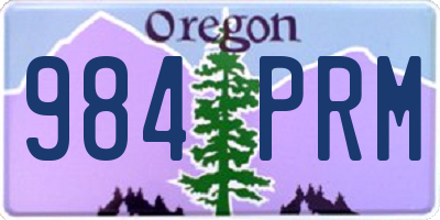 OR license plate 984PRM