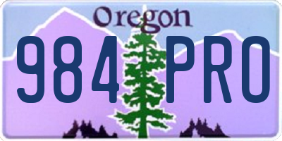 OR license plate 984PRO