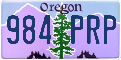 OR license plate 984PRP
